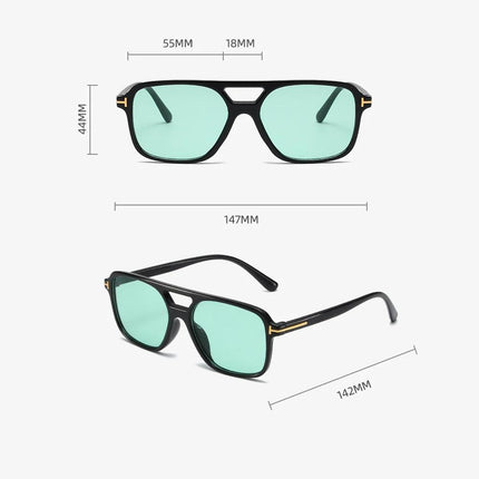 Lunettes de soleil à rivets carrées tendance