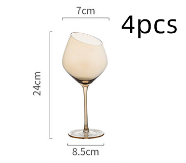 Wine Glass Oblique Mouth, Red Wine Glass Crystal Champagne Glass High-end Goblet Foreign Wine Glass - Wnkrs