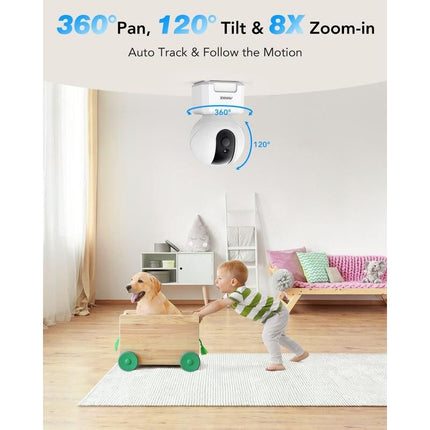 4MP High-Definition WiFi Smart Indoor Camera with Human Sound Detection and Alexa Compatibility - Wnkrs