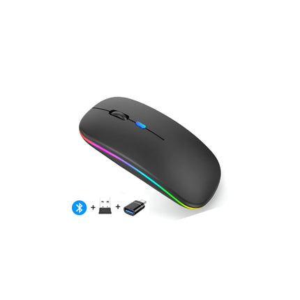 Rechargeable Wireless Mouse with Bluetooth and 2.4GHz Dual Modes