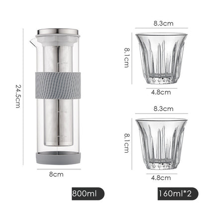 Ice Drip Coffee Pot Silicone Base Coffee Cold Extraction Pot For Kitchen Bar Cold Brew Coffee Maker Juice Tea Filter Glass Pot - Wnkrs