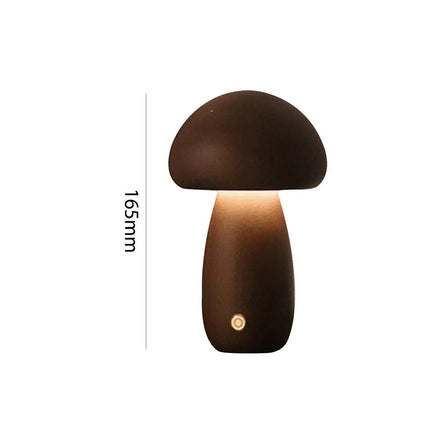 Charming Touch-Control LED Mushroom Night Light - Wooden Bedside Lamp with USB Charging - Wnkrs