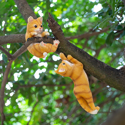 Adorable colgante de gato de resina para decoración de jardín y hogar