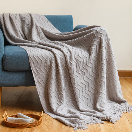 Knitted Tassel Blanket Office Air Conditioner - Wnkrs