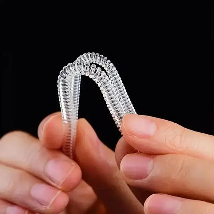 Reductor de tamaño de anillo ajustable: herramienta de cambio de tamaño transparente invisible para un ajuste perfecto (juego de 1 a 4 piezas)
