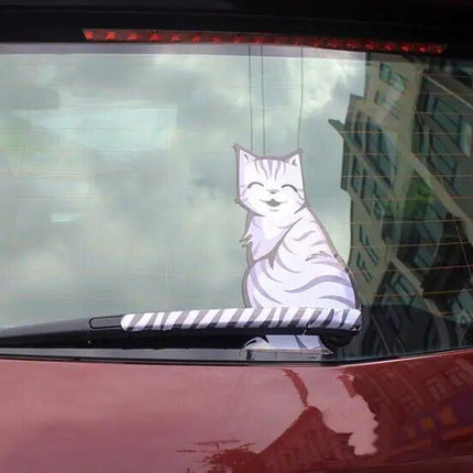 Reflective Cartoon Cat Car Stickers with Moving Tail - Wnkrs