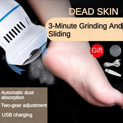 Rechargeable Electric Foot Grinder with Vacuum: USB, Dual-Speed, 6 Grinding Heads - Wnkrs