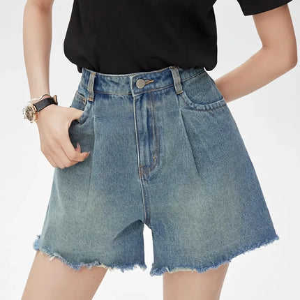 Short en jean amincissant taille haute