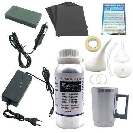 Car Headlight Restoration Kit - 800g Non-Scratch Hydrophobic Polish - Wnkrs