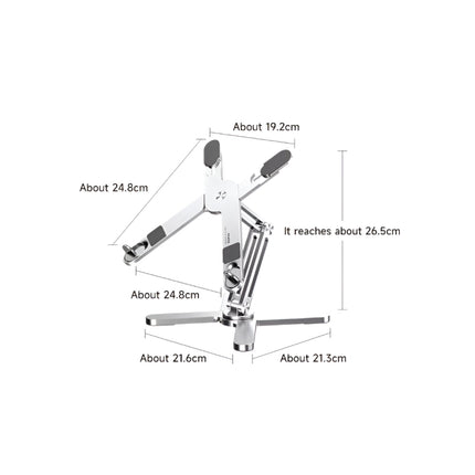 Soporte para portátil plegable de aluminio con rotación de 360° y disipación de calor