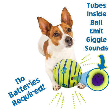 Jouet interactif Giggle Ball pour chiens - Nettoyage des dents, résistance aux morsures et production de sons