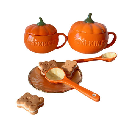 Ceramic Breakfast Couple Pumpkin Cups - Wnkrs