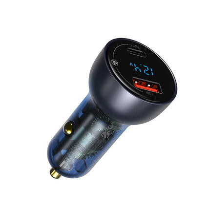 65W Fast Car Charger with LED Display for Quick Charging