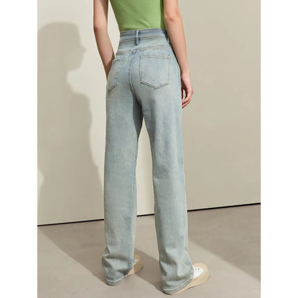 Pantalon en jean rétro à jambes larges pour femme