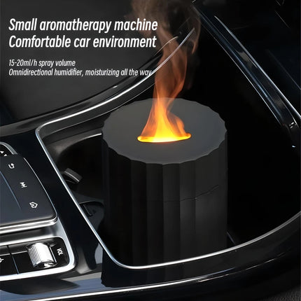 Humidificador de aire con aromaterapia de llama y difusor USB para coche