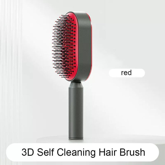 Cepillo para el cabello autolimpiante con un solo clic y masajeador con colchón de aire 3D