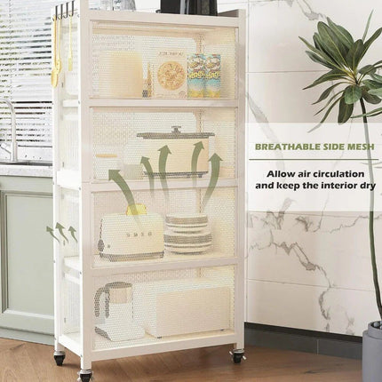 5-Tier Pantry Storage Cabinet with Clamshell Door - Wnkrs