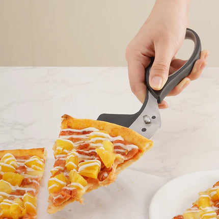 Tijeras para pizza 2 en 1 ultra afiladas con mango antideslizante y pala para pizza desmontable