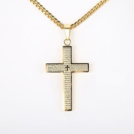 Stylish Unisex Cross Pendant Necklace with Cuban Link Chain - Wnkrs