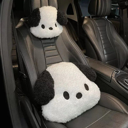 Plush Pochacco Anime Car Headrest & Lumbar Support Pillow - Wnkrs