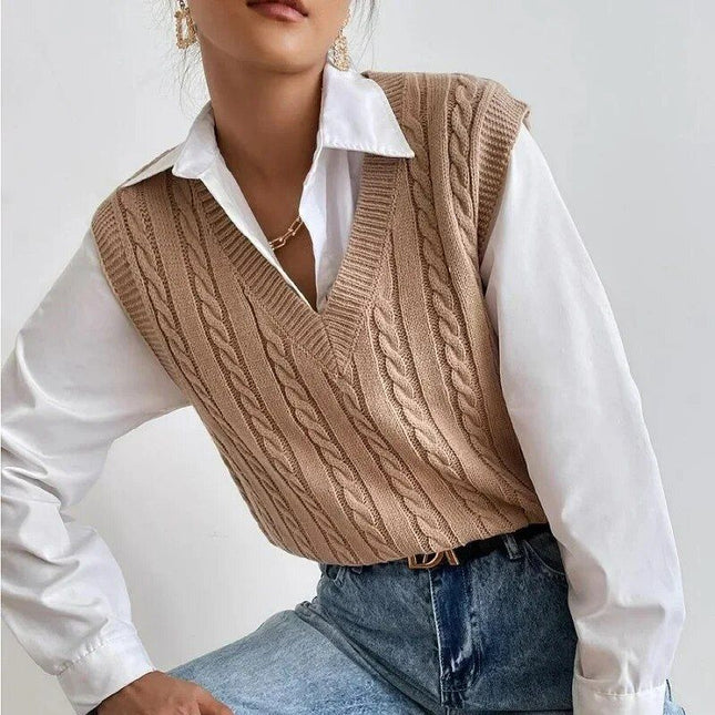 Chic Autumn & Winter Sleeveless Knit Sweater Vest for Women - Wnkrs