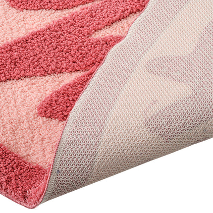 Tapis touffeté rose en forme de cœur pour chambre de fille