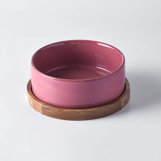 Ergonomic Ceramic Cat & Dog Food Bowl with Spine Protection and Anti-Rollover Design