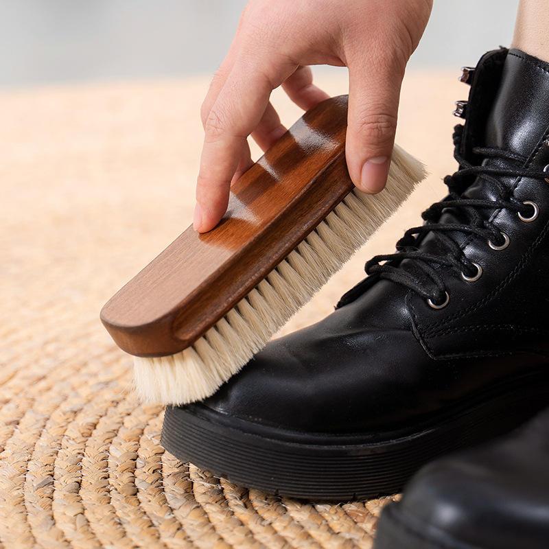 Wooden-Handle Shoe-Care Brush