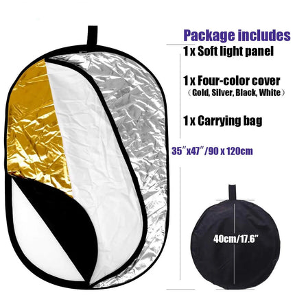 5-in-1 Oval Reflector Photography Collapsible Light Diffuser