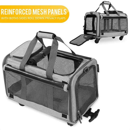 Mesh Dog Carrier with Wheels - Wnkrs