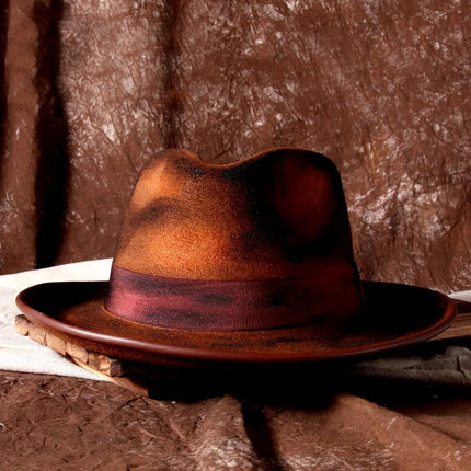 Chapeau Fedora classique en laine pour femmes et hommes – Chapeau de festival de jazz rétro à large bord