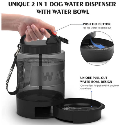 Dispensador de agua para mascotas de gran capacidad de 74 oz con recipiente extraíble