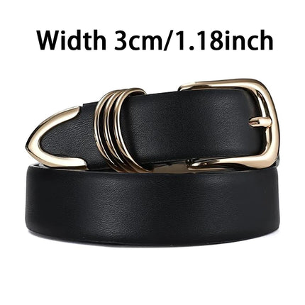 Ceinture à boucle aiguille dorée pour femme