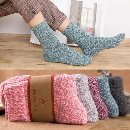 Calcetines de algodón y lana de estilo japonés cálidos y bonitos para mujer