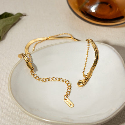 Exquisite Double Layer Snake Chain Anklet