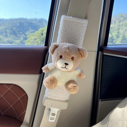 Plush Doll Rabbit Bear Car Seat Belt Shoulder Cover - Wnkrs