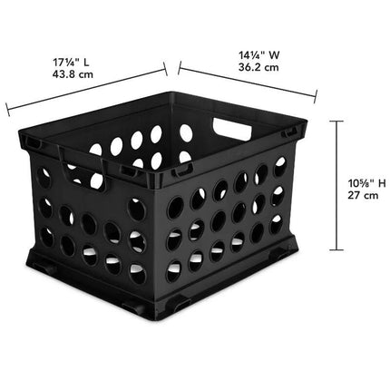 Black Plastic File Crates for Storage & Organization - Wnkrs