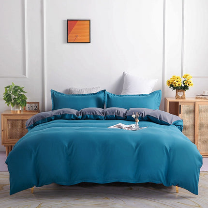 Pure Color Double-sided Four-piece Bedding Set - Wnkrs