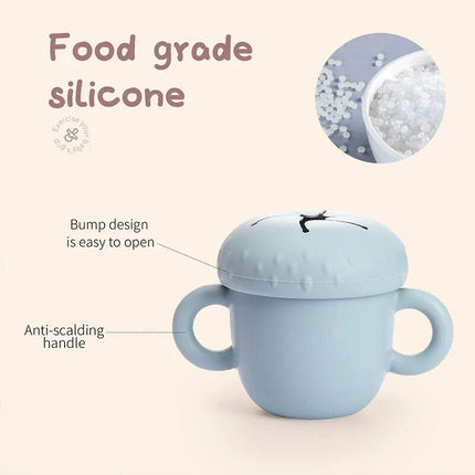 Silicone Toddler Snack Cup with Secure Lid & Straw - Wnkrs