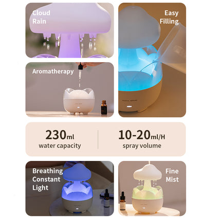 Humidificador de aire Raindrop con lámpara de colores