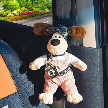 Cartoon Dog Plush Car Seat Belt Shoulder Protector - Wnkrs