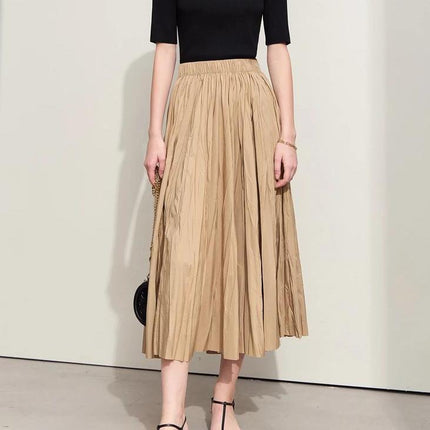 Summer Pleated A-Line Skirt