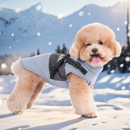 Veste d'hiver imperméable pour chien avec harnais réfléchissant