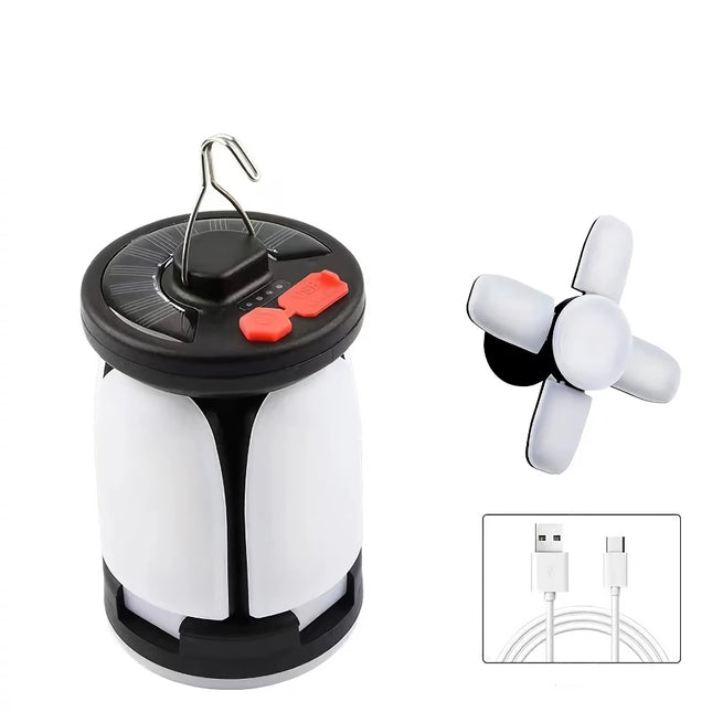 Linterna de camping LED solar recargable de 1000 lúmenes