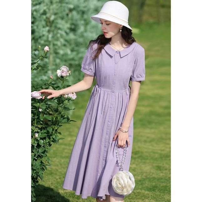 Robe à manches courtes pour la pause thé à la française