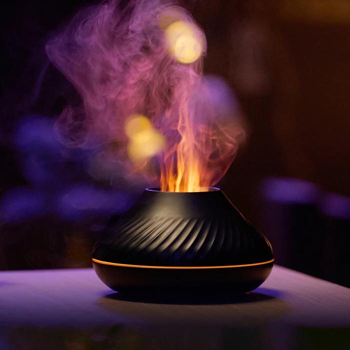 130ml Portable USB Aromatherapy Diffuser with Color Flame Night Light