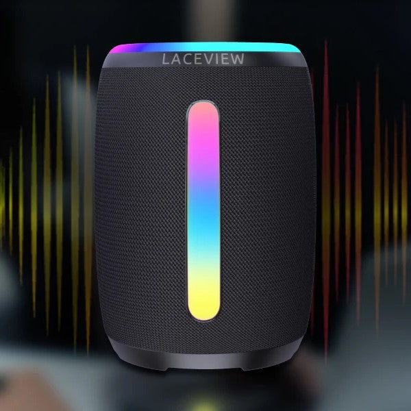 Waterproof Bluetooth Speaker with TWS Pairing, LED Light Show, and 12-Hour Battery Life