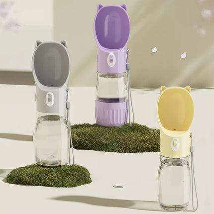 Bouteille d'eau et récipient pour nourriture pour animaux de compagnie portable 2 en 1