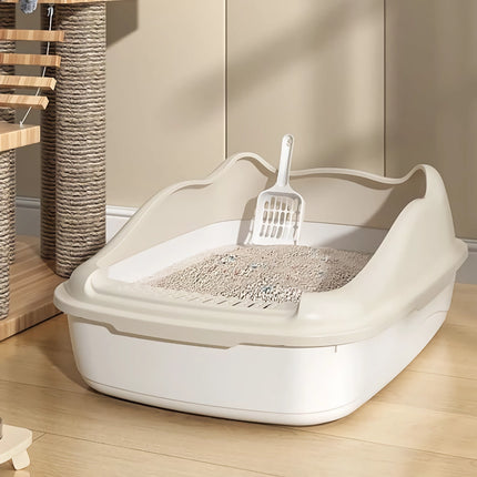 Semi-Closed Cat Litter Box with Scoop - Perfect for Small Cats & Dogs