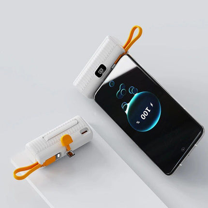 Ultra-Compact 10000mAh Power Bank with Built-In Cables and Digital Display - Wnkrs